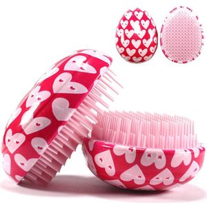 Roze Ei-Vormige Neutrale Salon Krullend Haar Massage Kam Abs Mannen En Vrouwen Anti-Statische Massage Kam Tangle teezer Cadeau Voor Vader