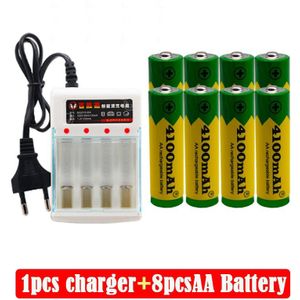 Aa Oplaadbare Batterij 4100Mah 1.5V Alkaline Oplaadbare Batery Voor Led Licht Speelgoed Mp3 + Lader