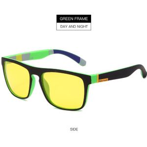 Vierkante Gepolariseerde Zonnebril Mannen Nachtzicht Bril Geel Lens Anti-Glare Rijden Zonnebril UV400 Eyewear