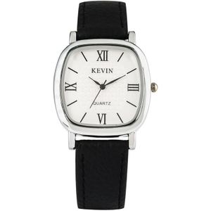 KEVIN Vierkante Quartz Horloge Paar Horloges Zachte Learher Band Romeinse Cijfers Dial Gesp Horloge voor Mannen Vrouwen Relojes Pareja