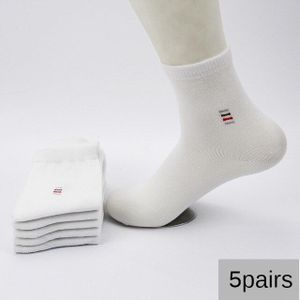 5 Pairs = 10 Stuks Van Mannen Sokken Mode Zakelijke Sokken Mannen Effen Kleur Hoge Ademend Katoen casual Mannen Sokken