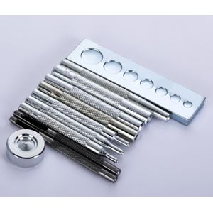 11 Stks/set Sterven Punch Diy Tool Set Snap Klinknagel Setter Base Kit Perforator Knoppen Metal Lederen Craft Tool Lederen tool Set