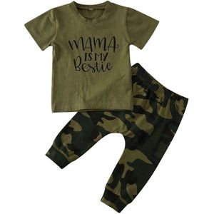 2 Stuks Peuter Baby Boy Zomer Kleding Set Korte Mouwen Camouflage Kleding T-shirt Tops + Broek Outfits 0-3Years