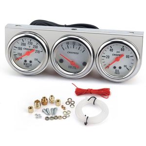 Olie Temperatuur/Water Temperatuur/Olie Druk Meters 3 In 1 Car Kit Meter Triple Dashboard 52Mm Auto gauge Chrome Holder