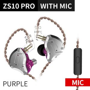 Kz ZS10 Pro Oortelefoon 4BA + 1DD Hybrid Drive Metalen Bedrade Hoofdtelefoon Hifi Bass Oordopjes Noise Cancelling Headset Voor Stage terugkeer