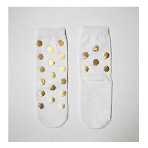 Kid 'S Peuter Chic Gold Stempelen Dots Sokken Voor Jongens Meisjes Gouden Stip Printing Sokken Kinderen Korte Sok Sox voor 1-8Y