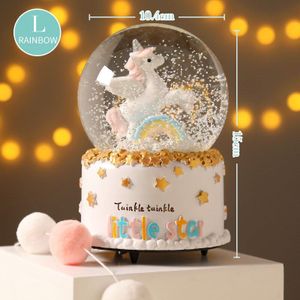 Crystal Ball Leuke LED Lamp Muziekdoos Paard Maan Regenboog Sneeuwen Kid Meisje Woondecoratie Accessoires Ornamenten Bj- ydjs