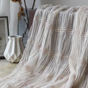 Chiffon Haak Geborduurde Gestreepte Gerimpelde Stof Fee Stijl Trouwjurk Stretch Tule Stof Door De Meter