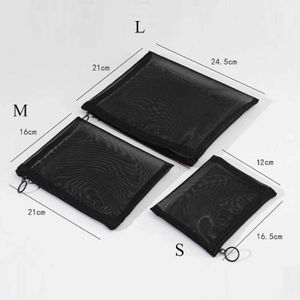 1 Stuks Make-Up Tas Vrouwen Kleine Grote Mesh Transparante Cosmetische Bag Organizer Voor Cosmetica Zwart Opslag Potlood Gevallen Neceser Pouch