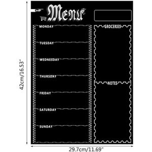 Magnetische Koelkast Krijtbord, Wekelijkse Menu, Maaltijd Planner, Boodschappen Lijst M0XB