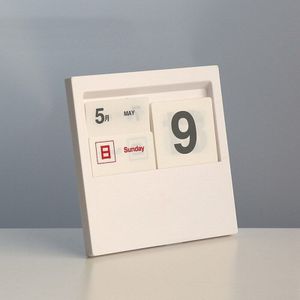 Beige Wit Creatieve Insert Type Desktop Perpetual Kalender 100 Jaar Perpetual Kalender Bureau Decoratie