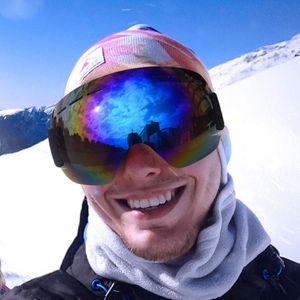 Skibril Snowboard Goggles Anti-Fog UV Bescherming Frameloze Sneeuw Goggles Mannen Vrouwen Helm Compatibel