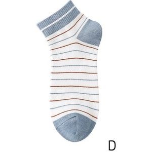 Koreaanse Mode Student Sport Deodorant Zweetabsorberende Boot Sokken Gestreept Blauw Wit Losse Lente Herfst Sokken