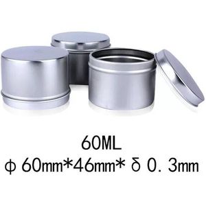 20 Stuks 60*46 Mm 60 Ml Duurzaam Aluminium Metal Cosmetische Pot Lippenbalsem Ccream Potten Containers Olie Wax container Fles Kaars Kan Doos