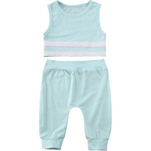 Baby Zomer Kleding Leuke Peuter Kids Baby Meisje Mouwloos Vest Tops + Lange Broek Outfits 2 Stuks Set Sport sunsuit