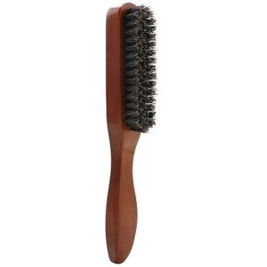 Houten Handvat Varkenshaar Baard Brush Tool Scheren Haar Borstel Houten Gebogen Mannen Baard Scheren Borstel Haar Stylist Snor Borstels