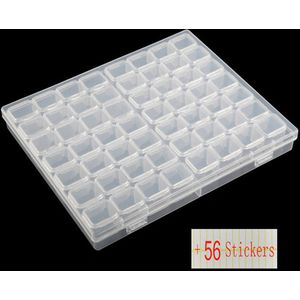 56/64 Grids Diamond Mozaïek Kraal Container Jar Accessoires Tool Diamant Borduurwerk Organizer Case Nail Art Stone Opbergdoos