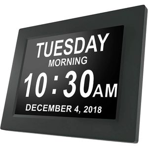 8 ""Inch TFT-LCD Digitale Klok Kalender Datum Dag Tijd Klok Auto Dimmen 8 Talen Hd Display Herinnering Alzheimer