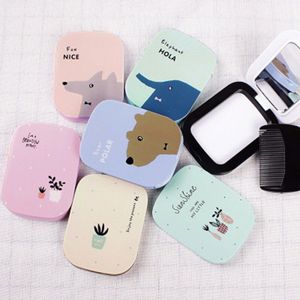 Kleine Spiegel Kam Set Plastic Cartoon Make Inklapbare Roze Student Draagbare Spiegel Zwarte Spiegels voor Thuis Decoratieve