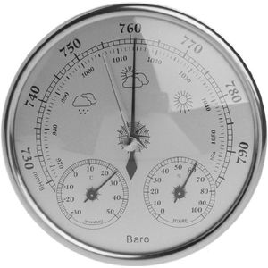 Barometrische Temperatuur En Vochtigheid Meter Drie-In-een Temperatuur En Vochtigheid Barometer Meteorologische Station Film Metalen Doos