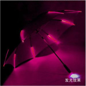 Cool Paraplu Met Led Kenmerken 8 Transparante Rib Licht Met Zaklamp Handvat/Door
