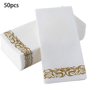 50 Stuks Wegwerp Handdoeken Decoratieve Badkamer Servetten Papier Voor Partijen Bruiloften Diners Draagbare Sanitair Papier
