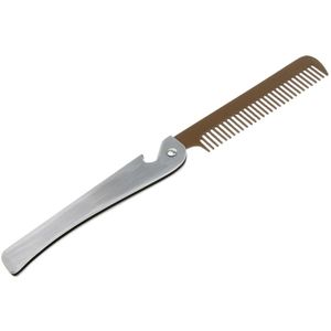 Stalen Handgreep Premium Folding Kam Voor Mannen Baard Scheren Sjabloon, Zakformaat Kam, Snor Vormgeven Styling Kam