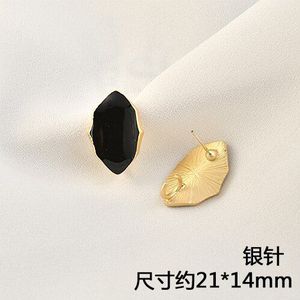 925 Zilveren Naald Bladgroenten Leaf Lichtmetalen Dropping Olie Met Opknoping Oorbellen Diy Oorbellen Sieraden Accessoires