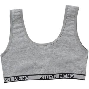 Kinderen Katoen Sport Training Beha Ondergoed Effen Kleur Letters Gedrukt Scoop Hals Tiener Puberteit Meisje Draadloze Bralette Vest