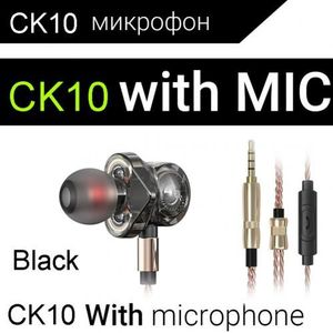 Originele Qkz CK10 Wired Hoofdtelefoon In Ear Oortelefoon 6 Dynamische Driver Unit Stereo Headsets Sport Met Microfoon Hifi Koptelefoon