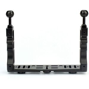 Cnc Aluminium Handgreep Stabilisator Rig Handheld Onderwater Duiken Lade Mount/Led Licht Voor Gopro Dslr Camera