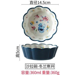 Japanse Keramische Kom Fruitschaal Magnetron Huishoudelijke Factory Directe Verkoop Netto Rode Ins Salade Dessert Grensoverschrijdende Kom