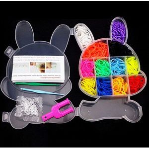 Rubber Loom Bands Weven Gevlochten Armband Tool Diy Kit Boxed Kids Vlechtwerk Creativiteit Speelgoed Voor Kinderen Meisjes Haar Accessoires