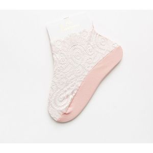 1 Paar Vrouwen Meisjes Lente Zomer Lace Mesh Bloemen Korte Sok Antislip Onzichtbare Dunne Sokjes Sox