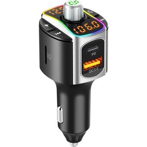 Bluetooth-Compatibel Auto Fm-zender Dual Led Screen MP3 Speler QC3.0 Autolader Draadloze Radio Adapter W/Handen gratis Bellen