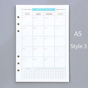 6 Gaten Spiraal Planner Refill Innerlijke Papier Dagboek Wekelijkse Maandelijkse Plan Te Doen Lijst Kleurrijke Pagina Voor A6/A5 losse Blad Notebook