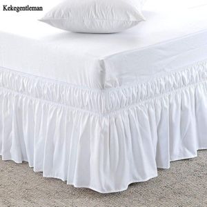 160x200 cm Effen kleur Bed Rok Wit Bed Shirts zonder Oppervlak Elastische Band Koningin King Op /makkelijk Uit Bed rok