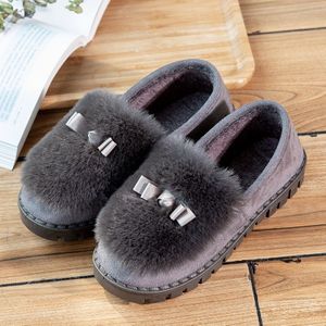 Upuper Schoenen Vrouwen Flats Comfortabele Antislip Vrouwen Instappers Mode Zachte Casual Schoenen Vrouwelijke Warme Thuis Schoenen Met bont