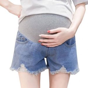 Jeans Lente zomer Zwangerschap Vrouwen Hoge Taille Ripped Elastische Moederschap Jeans Denim Shorts M/L/XL/XXL