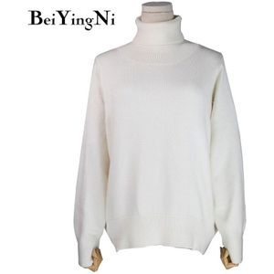 Beiyingni Vrouwen Coltrui Truien Casual Oversized Warme Dikke Trui Vrouwelijke Herfst Winter Jumper Gebreide Vrouw Jassen