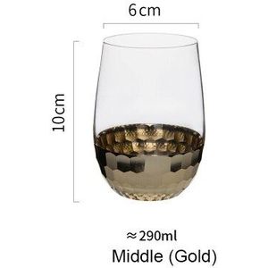 Nordic Rose Gold Plating Glas Cup Goud Wijn Beker Sap Wijnglas Handgemaakte Gezonde Drank Mok Thee Ontbijt cup 10Oz