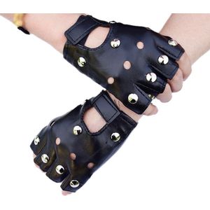 Mannen Unisex Kunstleer Half-Vinger Handschoenen Theatrale Punk Hip-Hop Rijden Motorfiets Prestaties Party Vingerloze Wanten