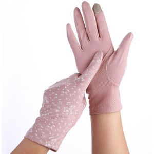 Vrouwen Zonnebrandcrème Stretch Handschoenen Zomer Lente Dame Touchscreen Anti Uv Antislip Rijden Handschoen Ademend Guantes