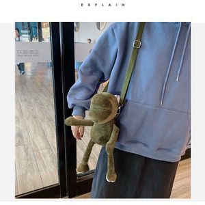Kleine Tas Voor Vrouwen Mooie Panda Kikker Tas Pluche Soft Portemonnees Crossbody Tassen Chain Strape Schoudertas Vrouwen Telefoon Tas