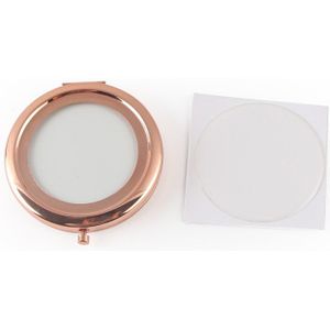 Mode Rose Goud Compact Cosmetische Spiegel DIY Hollow Luxe Make-Up Spiegel + 58mm Epoxy Sticker 5 stuks/partij #18410