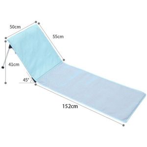 Outdoor Lichtgewicht Chaise Lounge Ligstoel Strand Stoel Mat Met Pocket Draagbare Vouwen Stoel Rugleuning Reizen Camping Bed