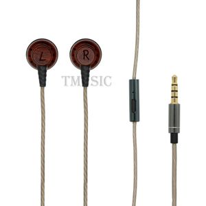 Tmusic Koptelefoon Platte Hoofd In-Ear Hifi Oortelefoon Beryllium Diafragma Wired Bass Oordopjes