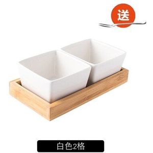 Japanse Stijl Fruitschaal Lade Creatieve Keramische Bestek Schotel Snacks/Noten/Desserts Natuurlijke Bamboe Dienblad Set/saus Schotel