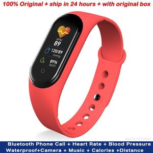 Originele M5 Smart Horloge Bluetooth Telefoontje Hartslag Bloeddrukmeter Muziek Camera Waterdichte Smart Armband Vs M3 M4