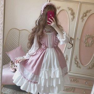 Meisje Kawaii Jurk Japan Stijl Kleding Vrouw Cosplay Kostuum Lolita Kleding Roze Zwart Dagelijkse Jurken Prinses Student Preppy